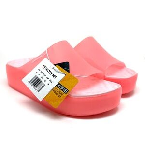 Skechers Women's Foamies Inner Peace Pink Slides Platform Jelly Sandal Size 5